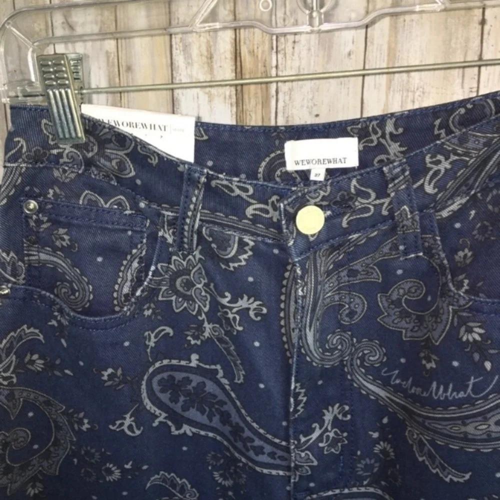 NWT WeWoreWhat The Icon Night Sky Paisley Straight Leg Jeans - Picture 5 of 7